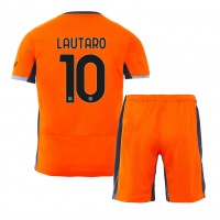 Billiga Inter Milan Lautaro Martinez #10 Barnkläder Tredje fotbollskläder till baby 2023-24 Kortärmad (+ Korta byxor)